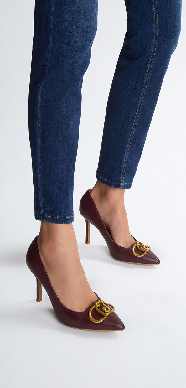 Liu Jo Décolleté bordeaux con maxi logo